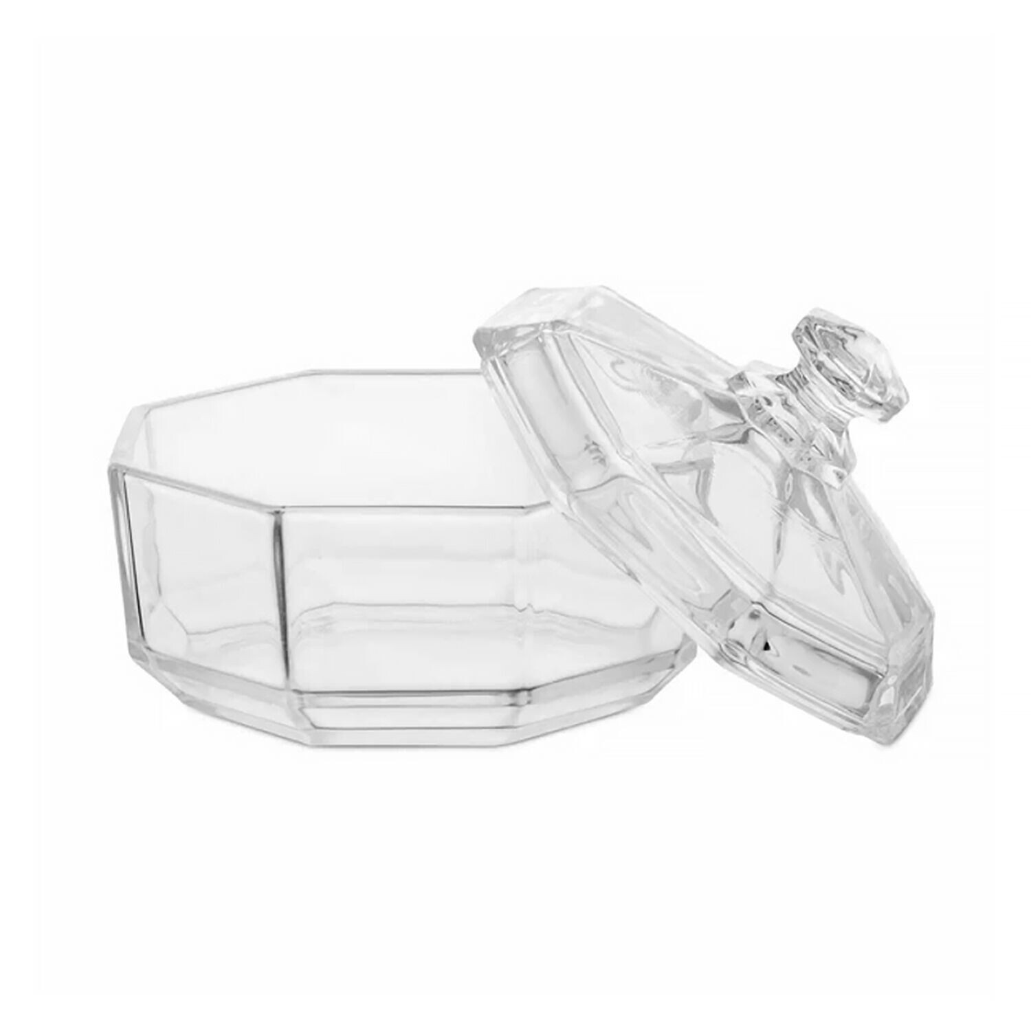 Luminarc Octime Lidded Bowl, Faceted Octagone Sugar Bowl, Glass Bowl with Lid gallery