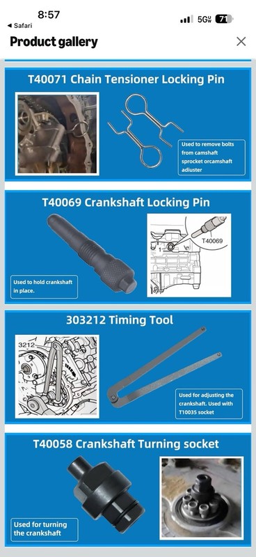 DPTOOL Timing Tool Kit Replacement for Audi VW 2.0 2.4 2.8 3.0T 3.2 16PC KIT gallery