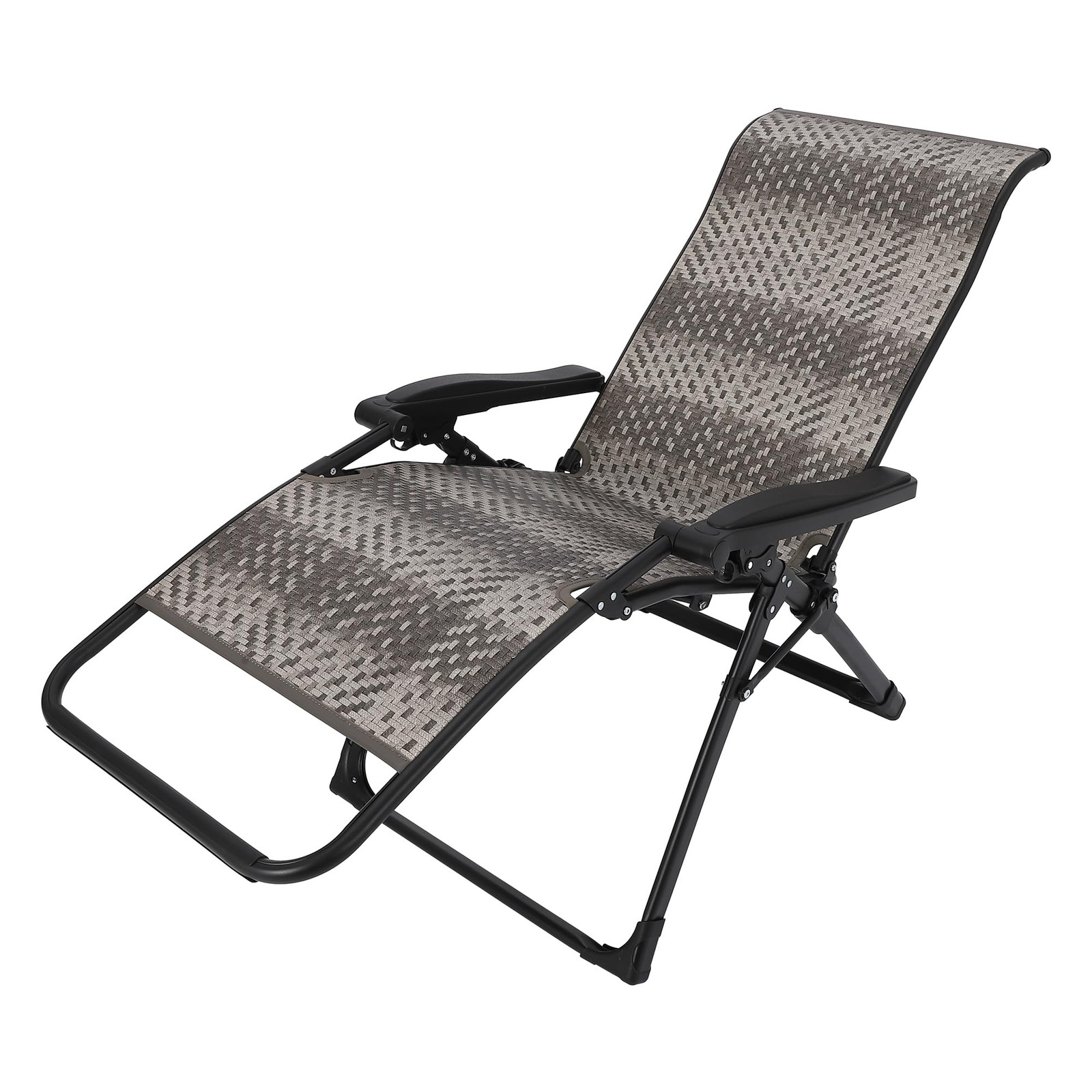 Zero Gravity Chair 330Lbs Woven Rattan Breathable 21in Wide for Patio Camping gallery