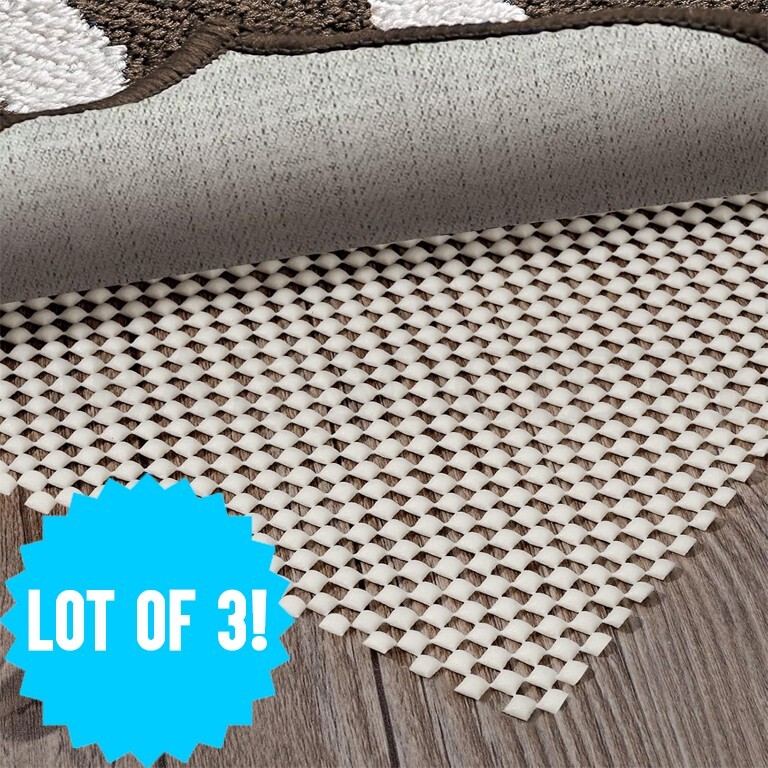 Non Slip Rug Pad Under Carpet Rug Gripper for Hardwood Floors 3'x5' Lot of 3 gallery