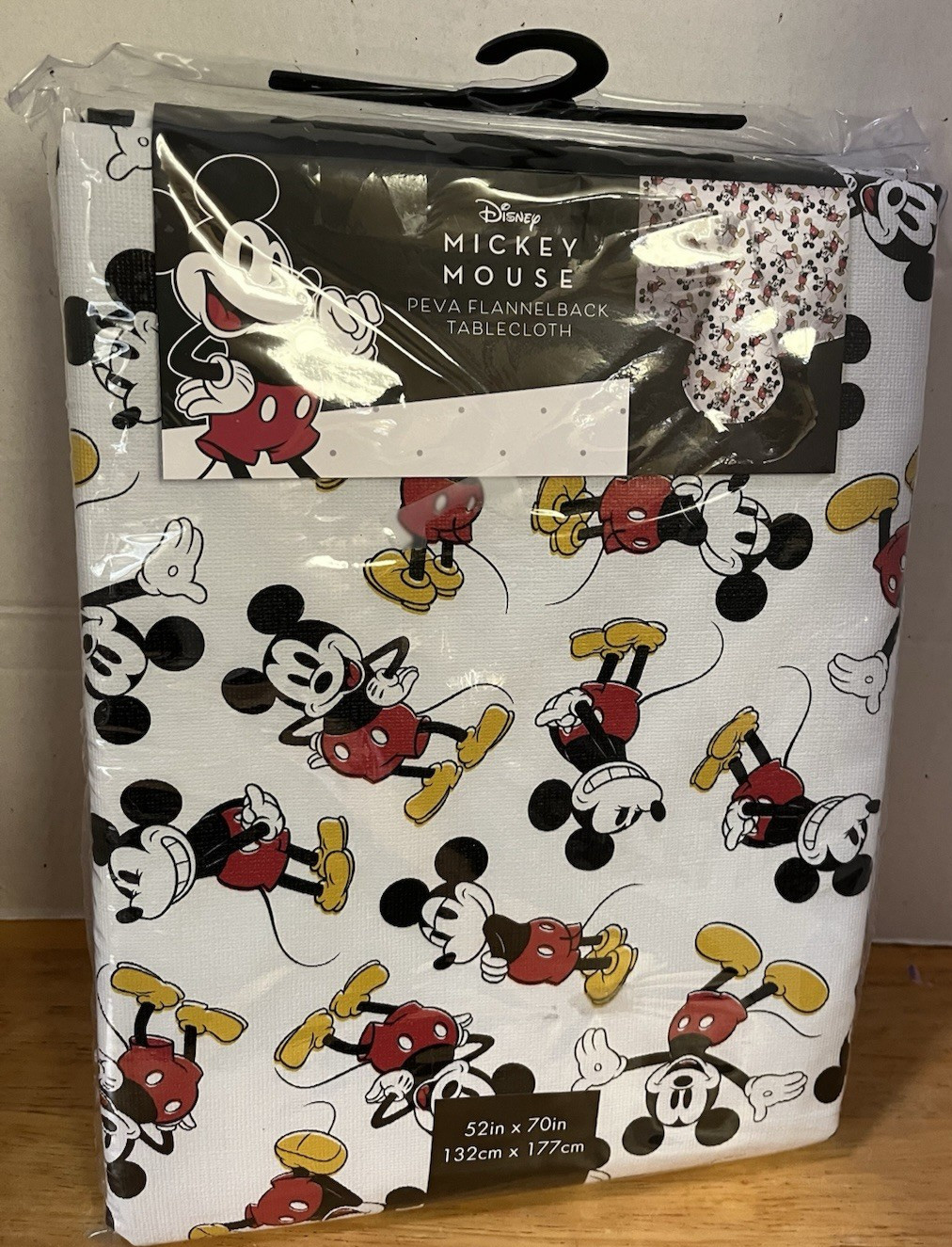 Disney "MIckey Mouse" Peva Flannelback Tablecloth 52" x 70"--New gallery