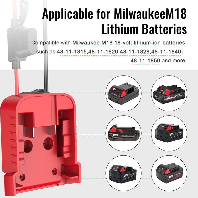 3 Pcs Power Wheel Adapter Compatible With Milwaukee 18V Battery for DIY RC Car gallery