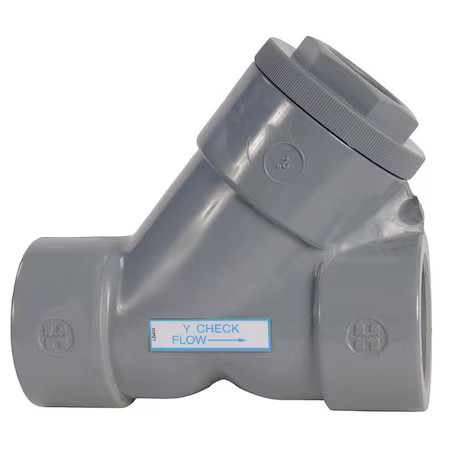Hayward Flow Control Yc10075s Y-Check Valve, 3/4", Pvc/Fpm, Socket gallery