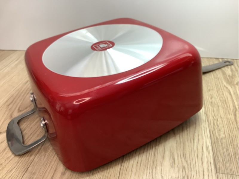 Bulbhead Red Copper-Ceramic 10" Square Pan 4 Piece Set Deep Fry Roast Steam Bake gallery