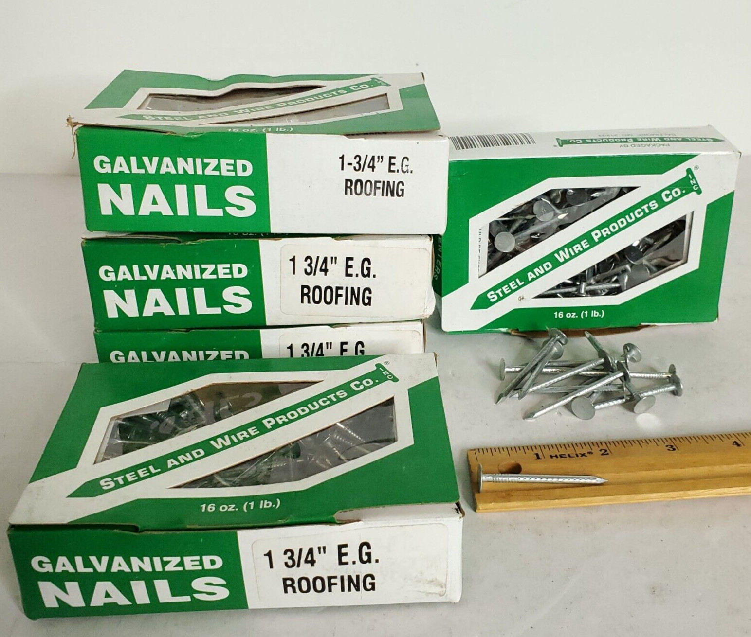 Steel & Wire Products Galvanized Roofing Nails 1 3/4" 1.75" - 5 Pounds gallery