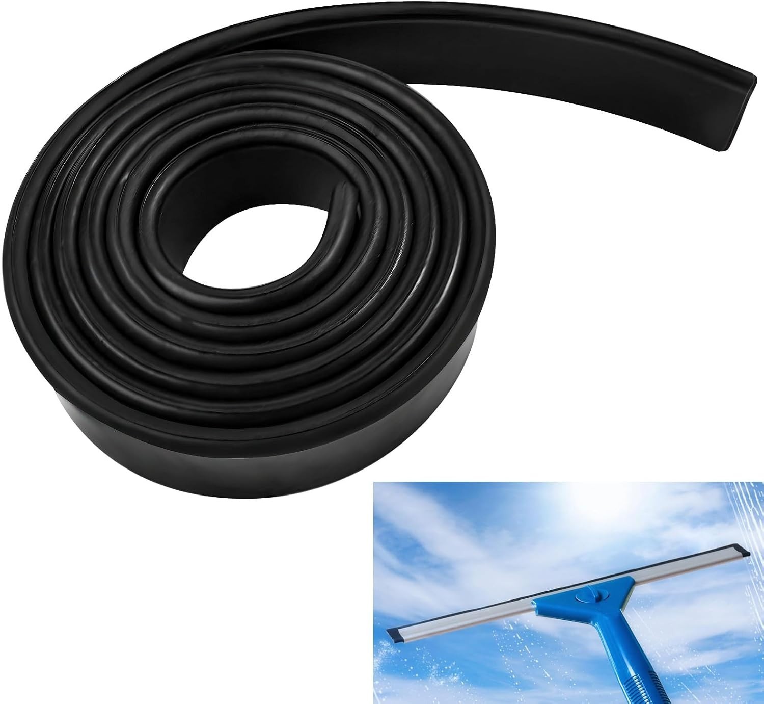 Premium Silicone Squeegee Rubber Replacement - 41In Roll | Versatile Squeegee Bl gallery