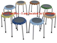 8 Pack ECR4Kids Classroom Daisy Stacking Stool Set Earth Tones Sturdy Strong
