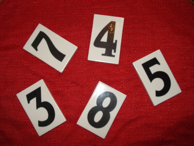 Ceramic Tile Curtis Development & MFG. CO. Address House Number 2 3/16" x 3.5"