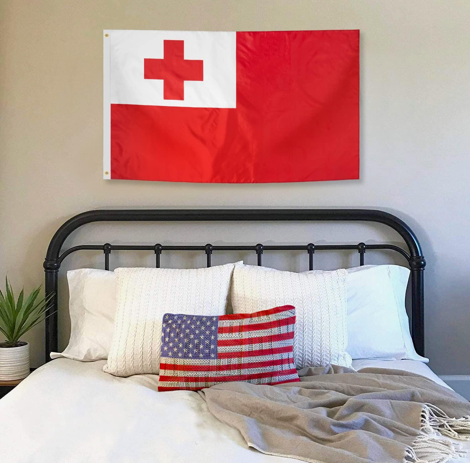 DANF Tonga Flag 3X5 Ft Thick Polyester, Fade Resistant, Brass Grommets, Canvas H gallery