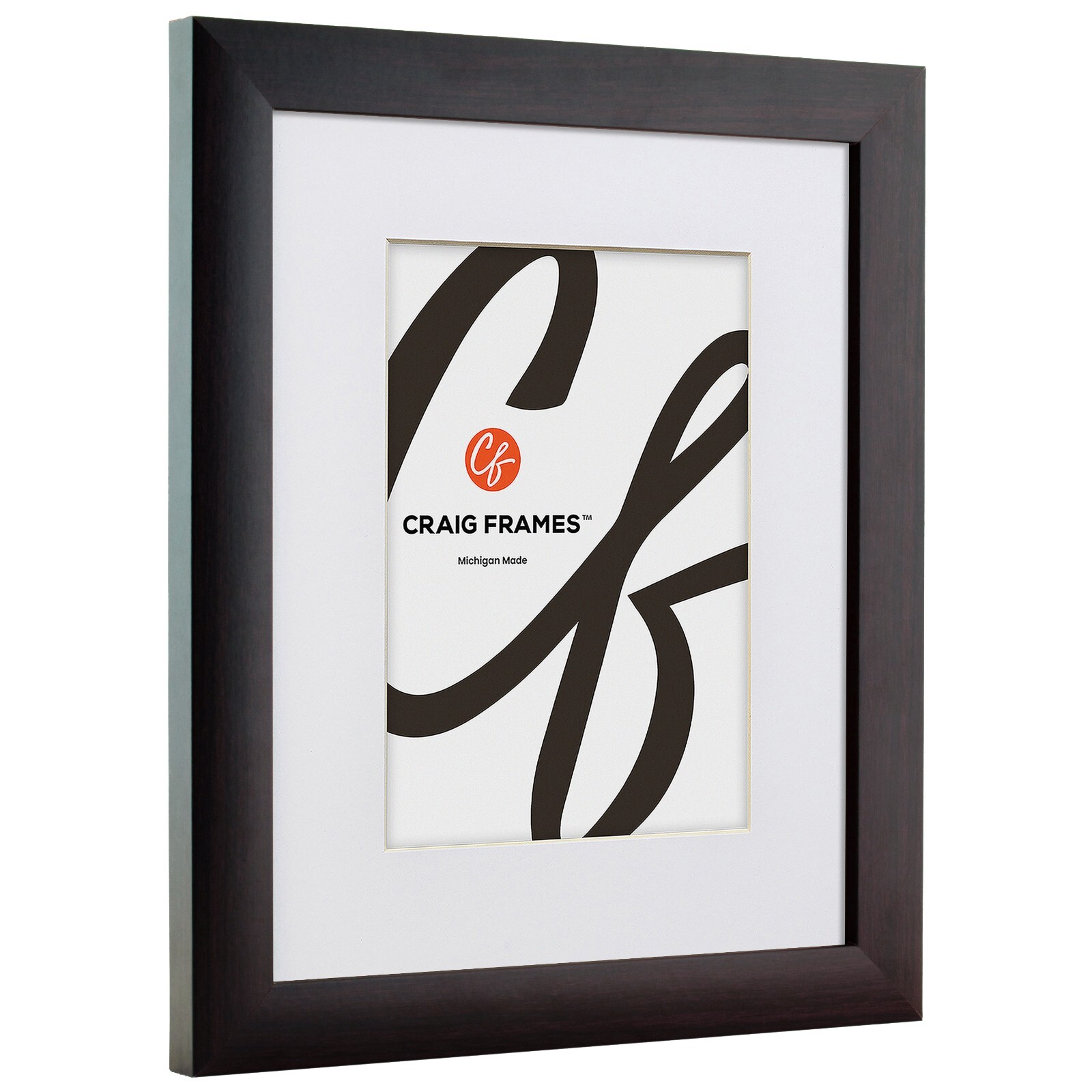 Contemporary 1", Dark Walnut Brown Picture Frame With a Single Mat gallery