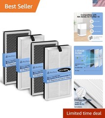 4-Pack 15 Replacement Filter Compatible with MA Series Air Purifier 15, 3-in-…