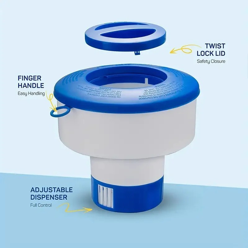 Heavy Duty 7" Pool Floating Chemical Dispenser Floater for 3" Chlorine Tablets gallery