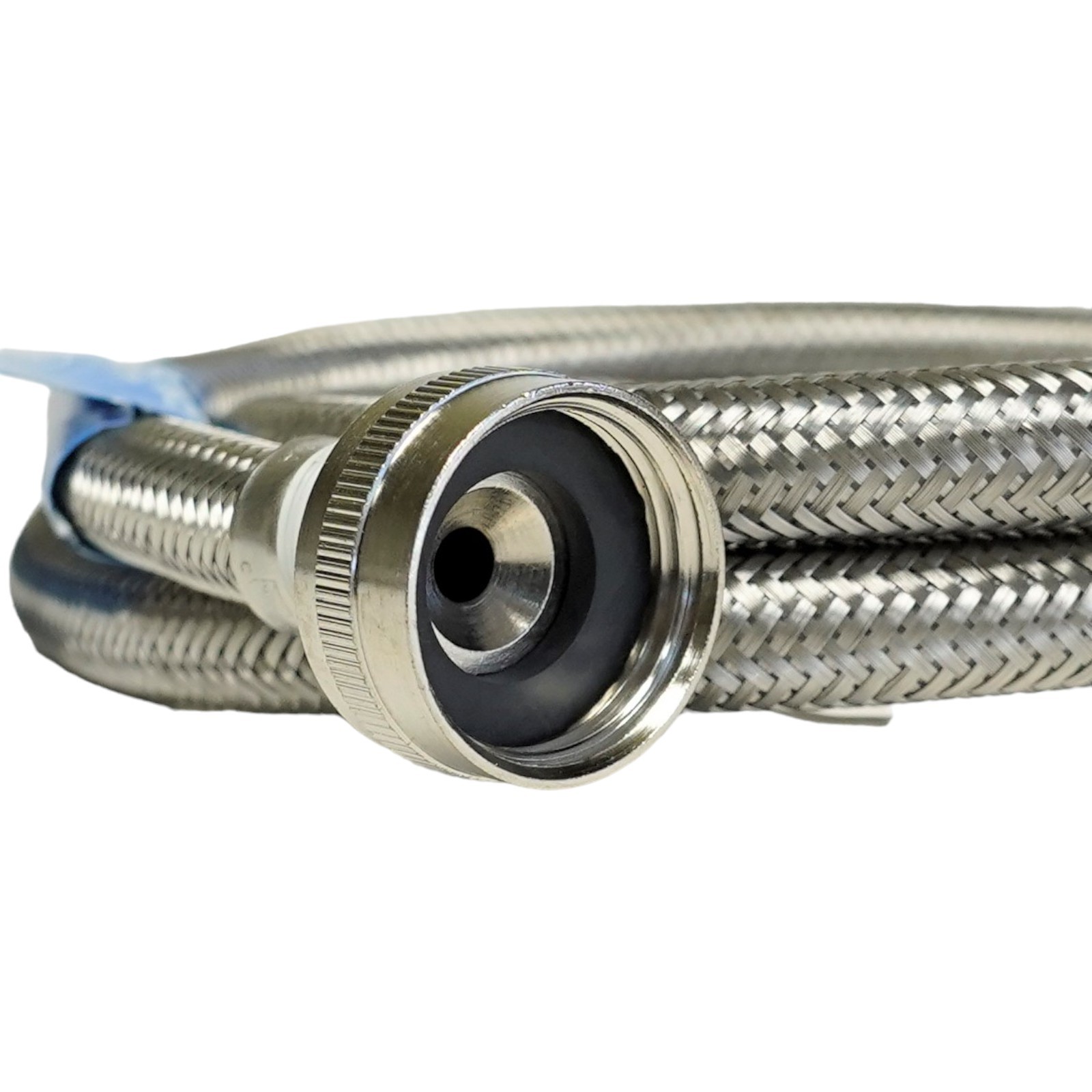 Stainless Steel Washing Machine 4' Set Inlet Fill Hoses with Washers gallery