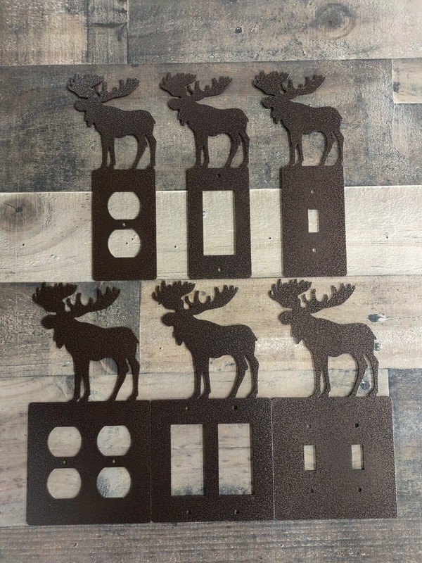 Moose Metal Lightswitch Cover Lodge Rustic Cabin Wildlife Metal Art gallery