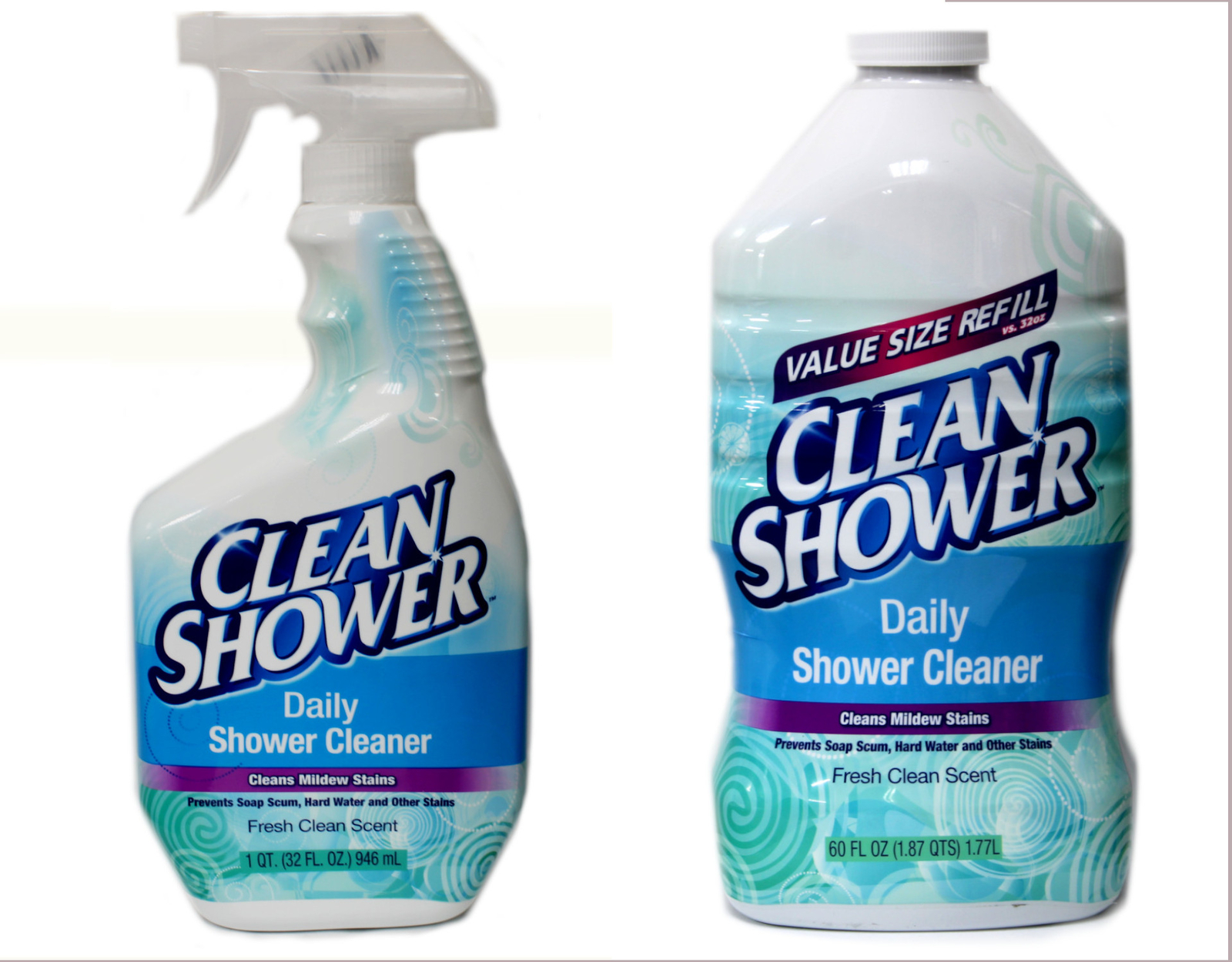 Clean Shower Daily Shower Cleaner 32oz. Spray Bottle + 60oz. Refill Kit gallery