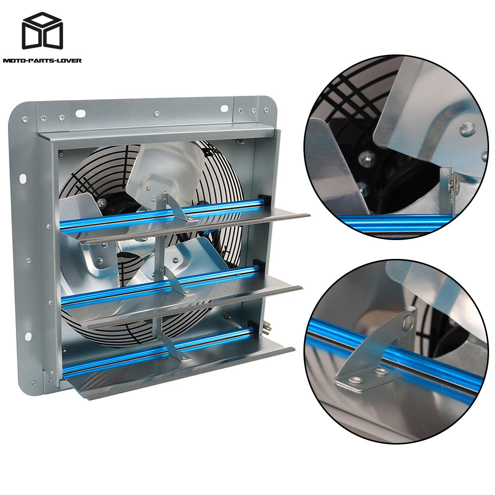 12" Aluminum Wall Mounted Shutter Exhaust Fan With 1.65 Meters Power Cord Kit gallery
