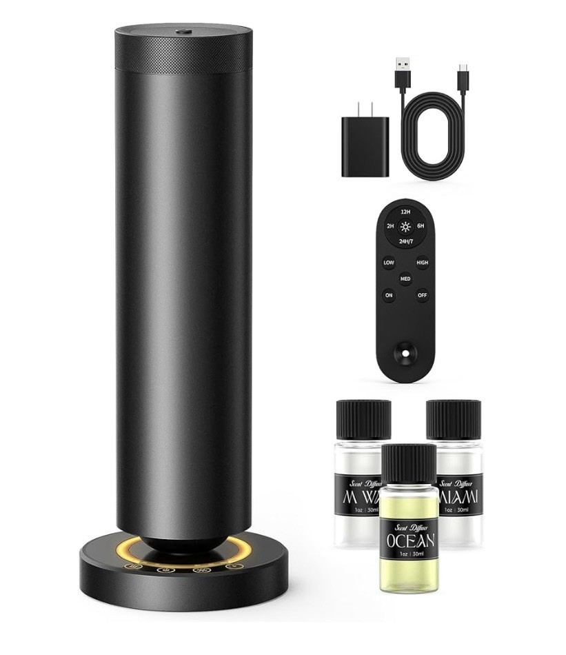 Dakomoda Waterless Electric Diffuser 3-30ML Essential Oils Covers 1000Sq Black