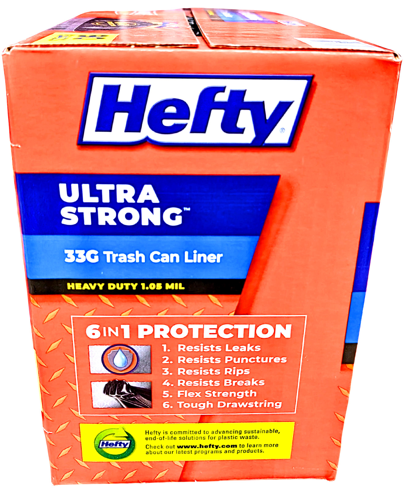 Hefty Ultra Strong Drawstring Trash Bags Unscented 33 Gal 90 Count gallery