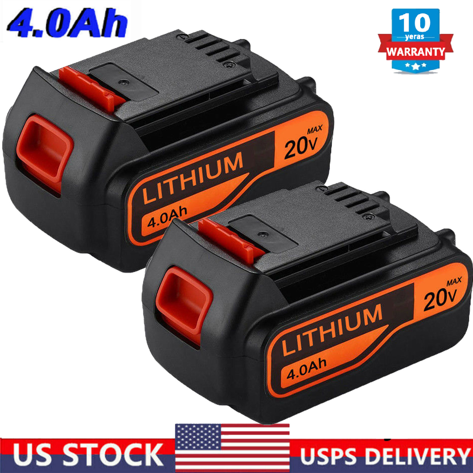 2X LBXR2 4.0Ah 20V Matrix Lithium Ion Battery LCS1620 LDX220 for Black & Decker gallery