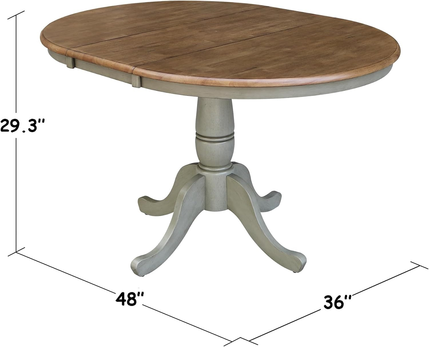 36" Round Wood Dining Table Set with 4 Emily Chairs in Washed Graytaupe gallery