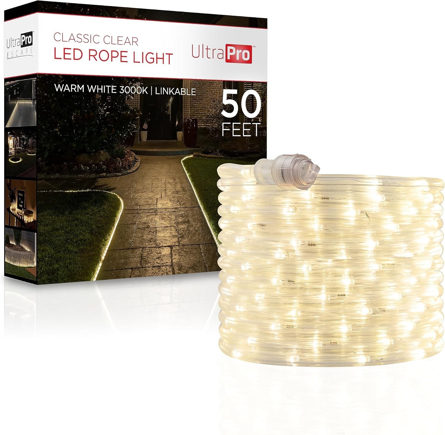 Ultra Pro Escape 50ft Clear LED Rope Light 3000K UltraPro Landscape Outdoor NEW gallery