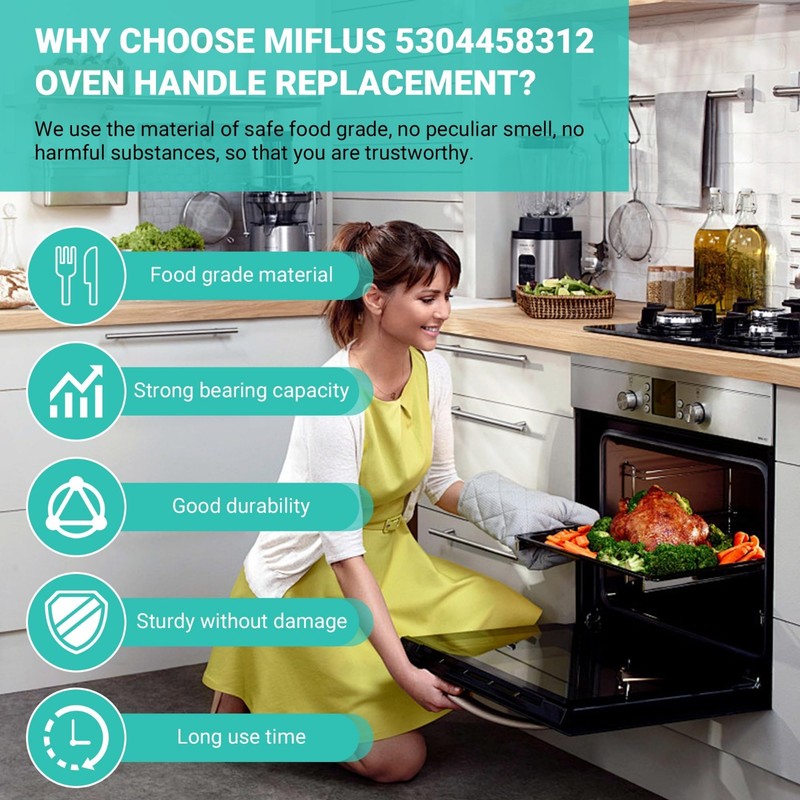 Oven Door Handle Replacement for Electric Range, Compatible with Frigidaire & Mo gallery