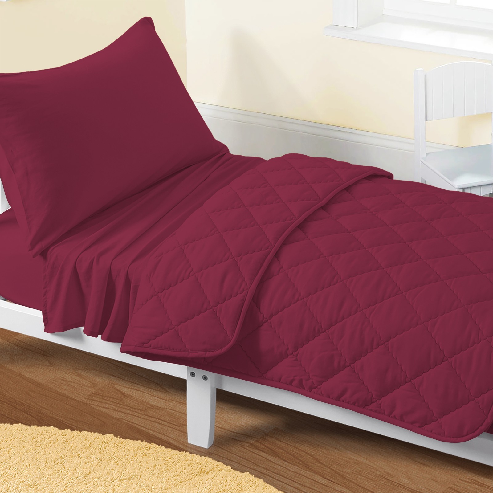Premium Microfiber Toddler Bedding Set of 4, Soft Crib Sheet Set with Comforter gallery