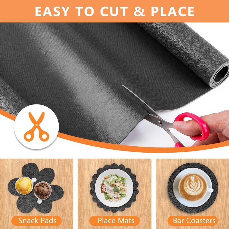 Multi-Functional Non-Slip Foam Drawer Liner – Cushioned Black Shelf Mat 59"L gallery