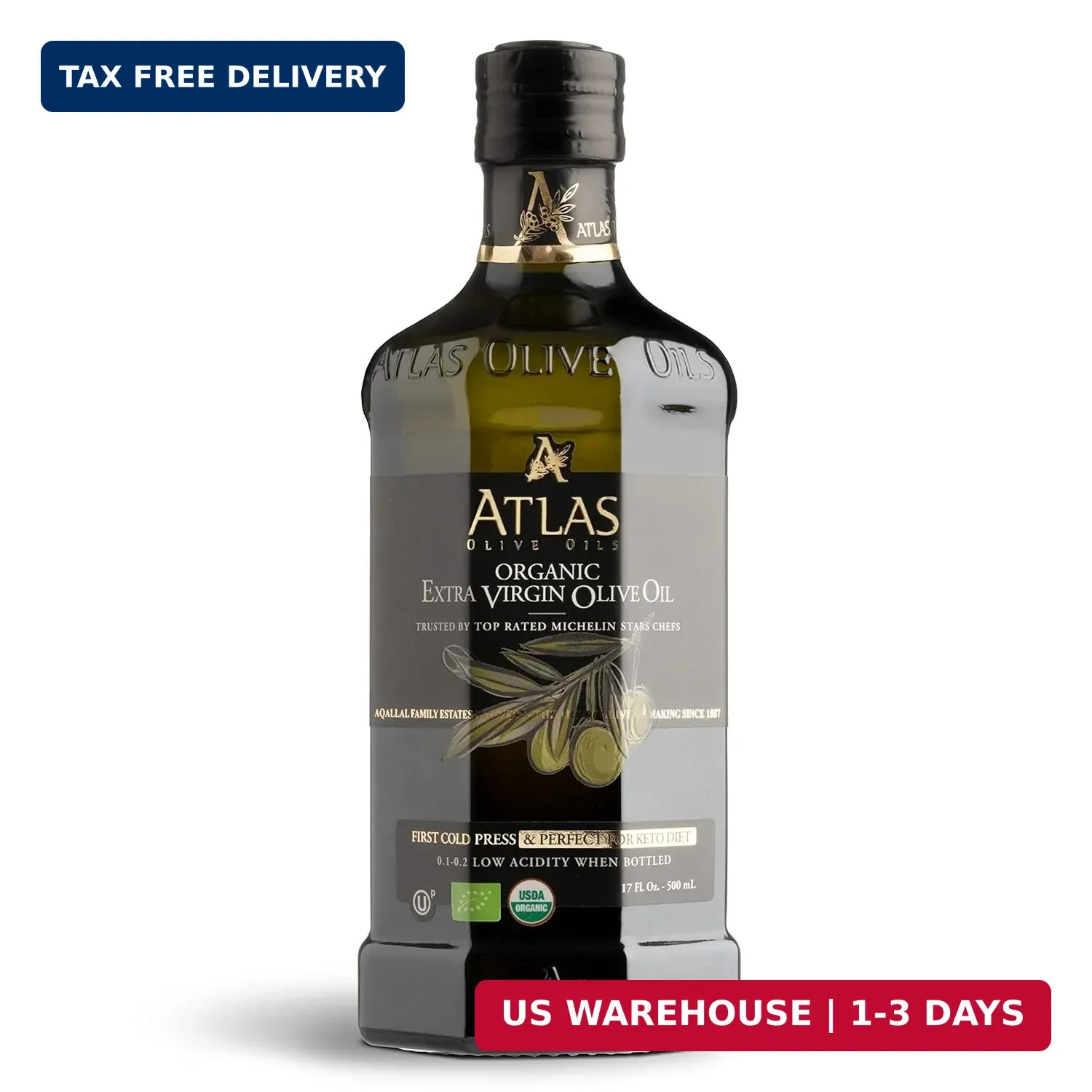 Atlas Organic Cold Pressed Moroccan Extra Virgin Olive Oil, Polyphenol Rich | EV gallery