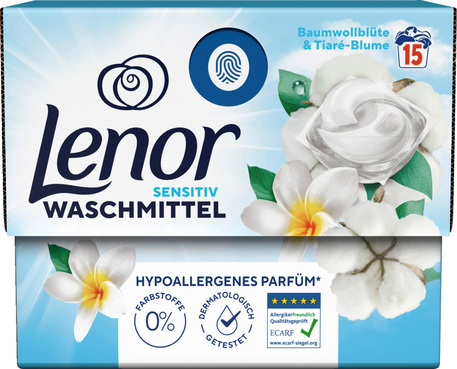 LENOR laundry detergent Sensitive 15 pods COTTON FLOWER -1 box FREE SHIP gallery
