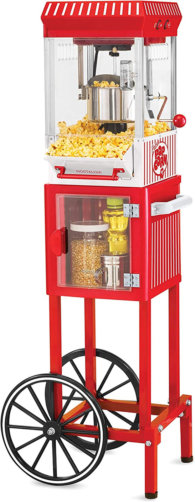 Nostalgia Old Fashioned Kettle Popcorn Maker Cart Red Popper Air Hot Machine NEW gallery