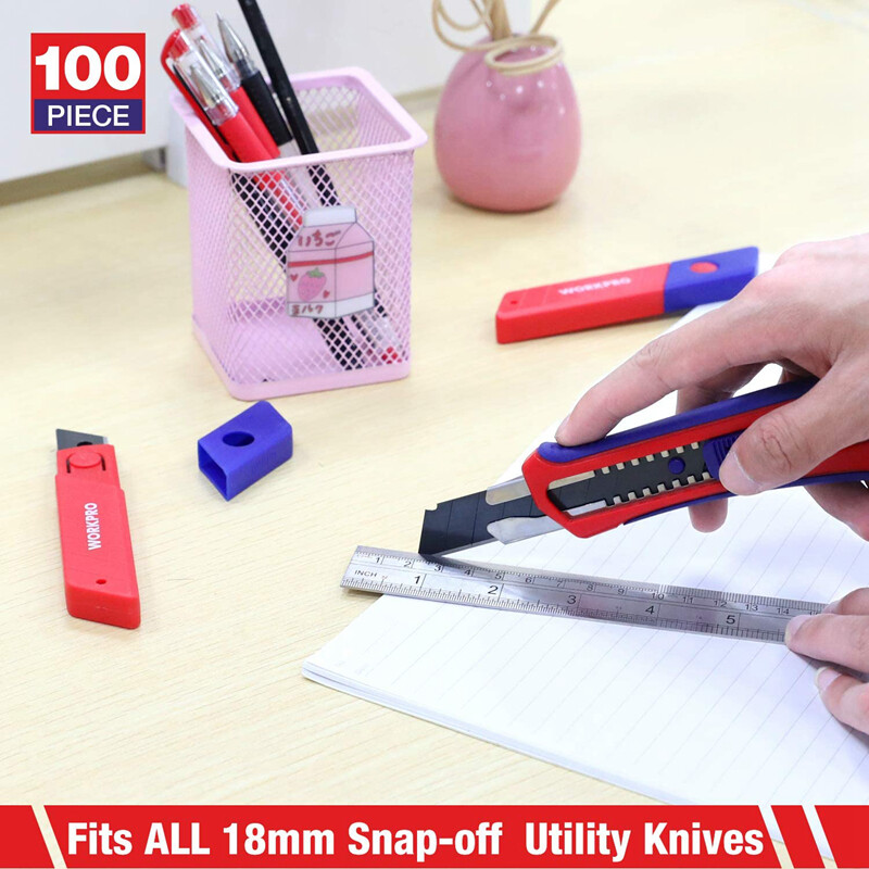 WORKPRO 100PC 18mm Snap-off Replacement Blades SK5 Steel Blade for Utility Knife gallery