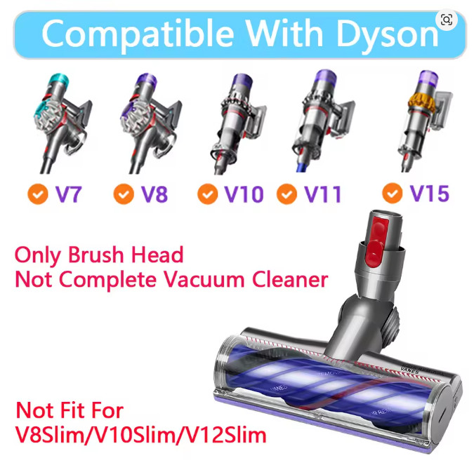 Quick-Release Motorhead Cleaner Brush for Dyson V7 V8 V10 V11 V15 Vacuum Upgrade gallery