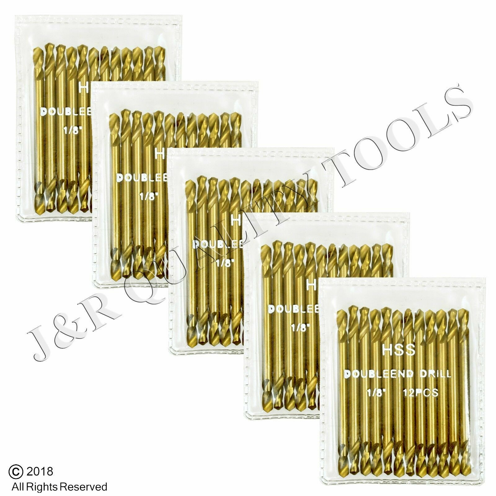 60-PC INDUSTRIAL 1/8" INCH TITANIUM DRILL BITS DOUBLE ENDED 2" INCHES LONG gallery