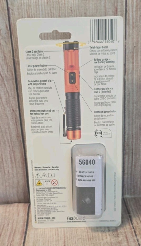 Klein Tools 56040 Rechargeable Focus Flashlight with Laser. "NEW" gallery