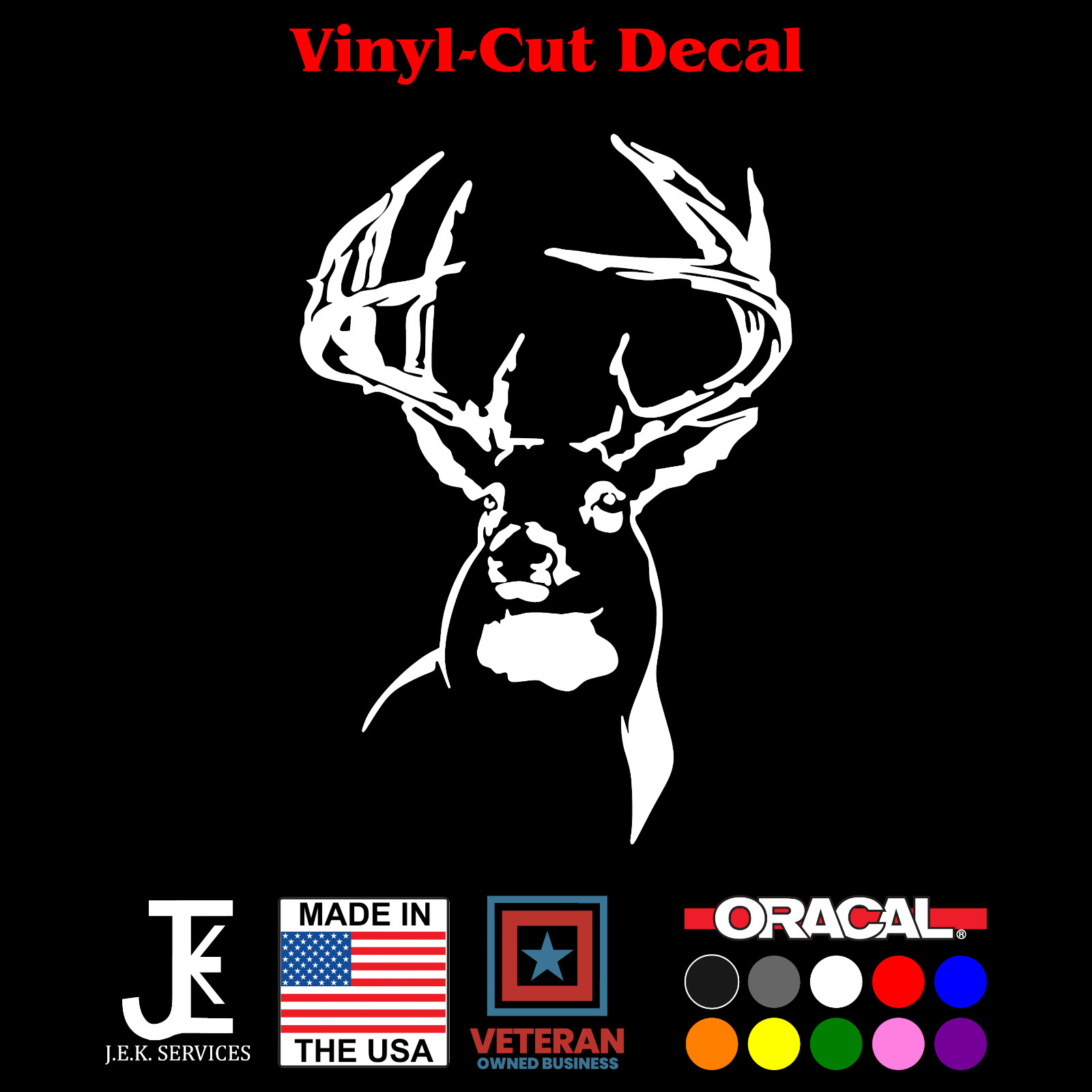 Whitetail Deer Sticker, Hunting Car Decal for Truck, Jeep, Window, Bumper, Boat gallery