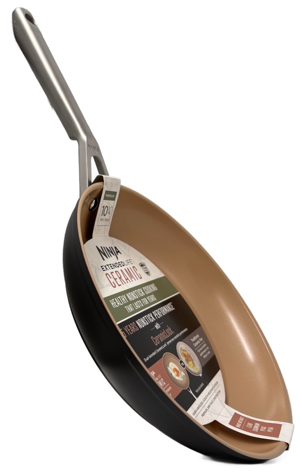 **Ninja Extended Life Ceramic 10.25" Non-Stick Frying Pan—Dark Gray gallery