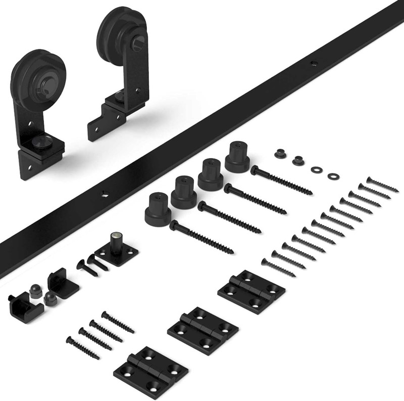 3FT-9FT Top Mount Bifolding Sliding Barn Door Hardware Kit for 2/ 4 Wooden Doors gallery