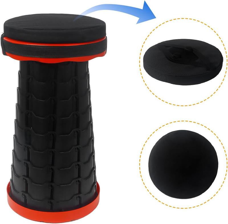 Telescopic Stool Cushion, Round Thickened Folding Stool Seat Cushion with Memory gallery