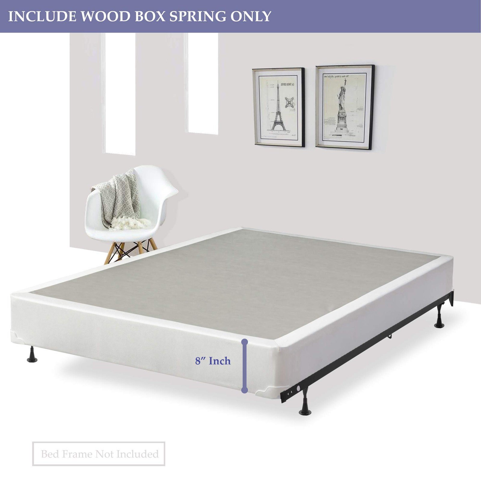 Fully Assembled Wood Traditional Spring/Foundation for Mattress, Twin XL gallery