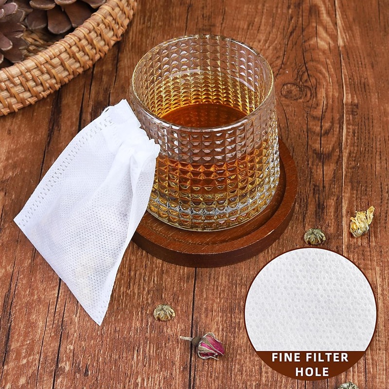 Empty Teabags Loose Teas Herb Disposable Drawstring Flip Tea Bags Filters 100Pcs gallery