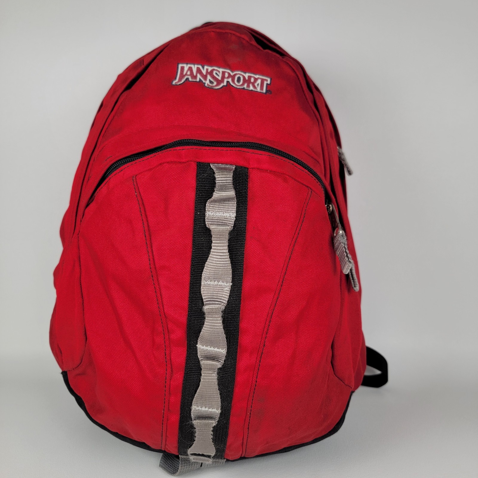 Jansport Unisex  Backpack Red Gray Multiple Pockets