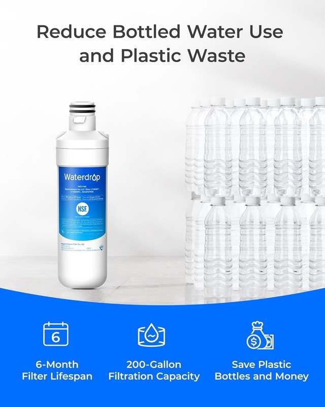 Waterdrop Replacement for LG® LT1000P® ADQ74793501 Refrigerator Water Filter gallery