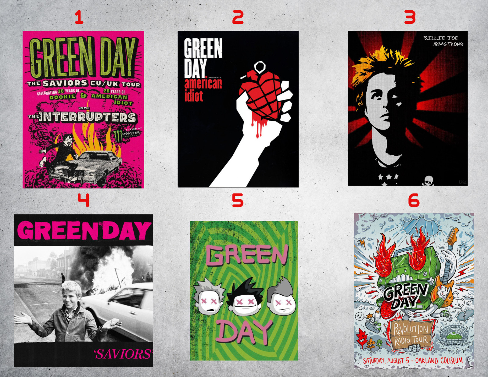 Green Day Wall Collage Poster Prints gallery