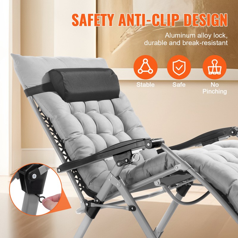 VEVOR Zero Gravity Chair 33" Zero Gravity Recliner Lounge Chair Indoor & Outdoor gallery