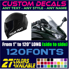 Custom Made Decal Sticker Vinyl For Car, Motorcycle, Truck, Helmet ANY TEXT (10