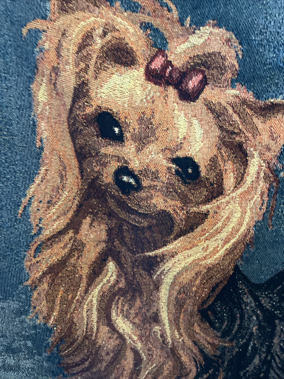 Yorkshire Terrier Yorkie Throw Blanket Artist Linda Picken Tapestry Dog 59x46" gallery