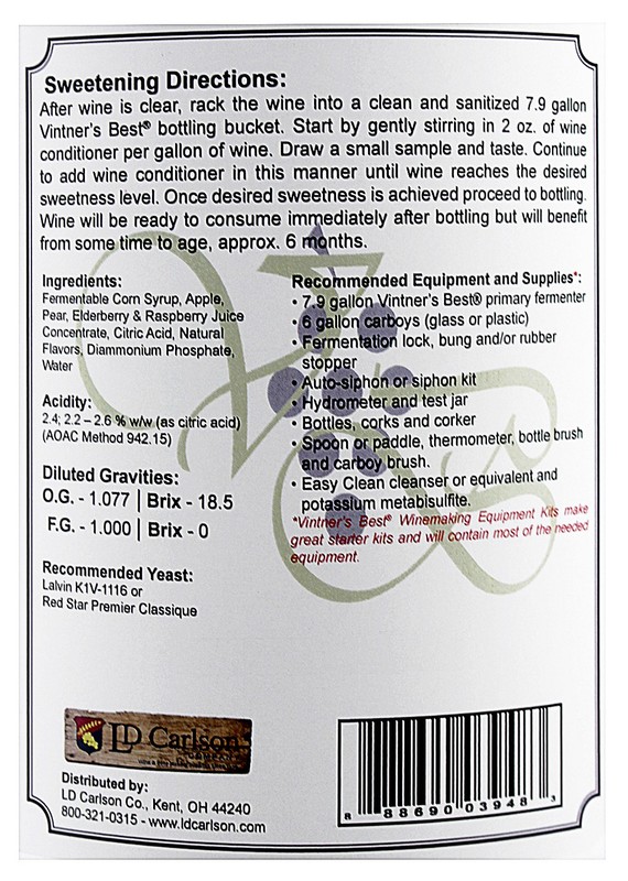 Vintner's Best Black Raspberry Fruit Wine Base-128 oz. Jug gallery