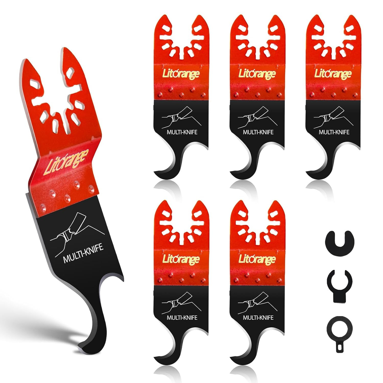 Extended Hook Blade for Oscillating Tool, 5 Pack Oscillating Multi-Tool Hook Kni gallery