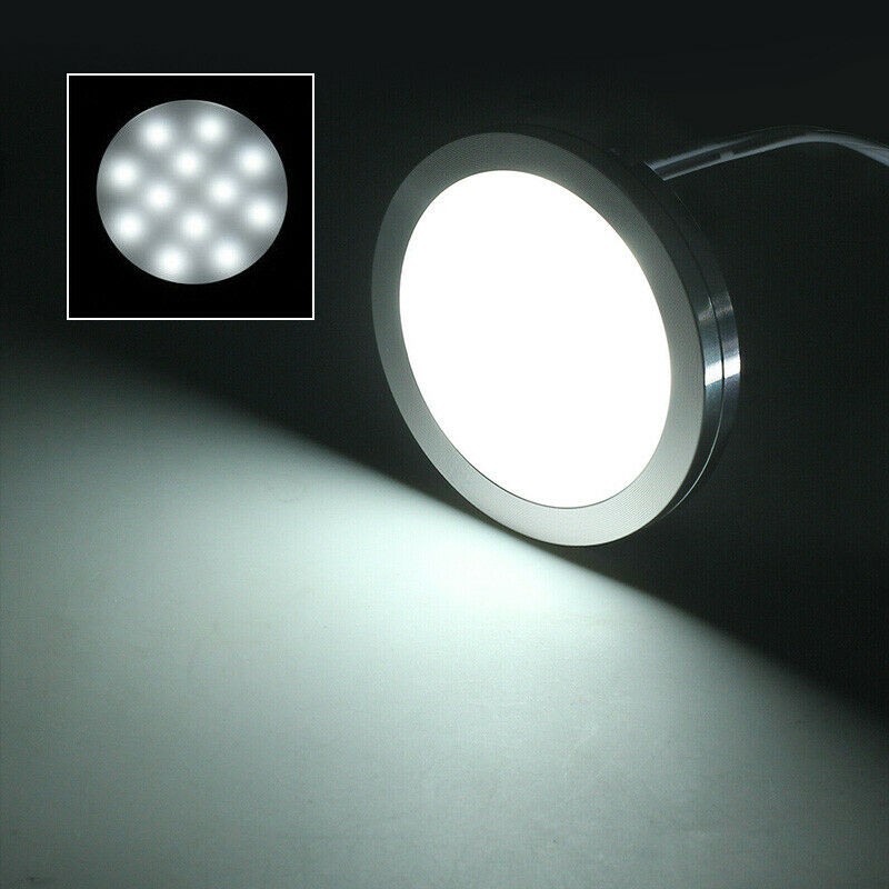 LED Under Cabinet Lighting Kit Kitchen Counter Closet Shelf Puck Light Hardwired gallery